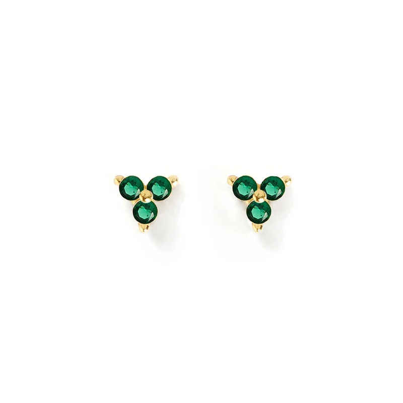 Cassia Stud Earrings - Emerald