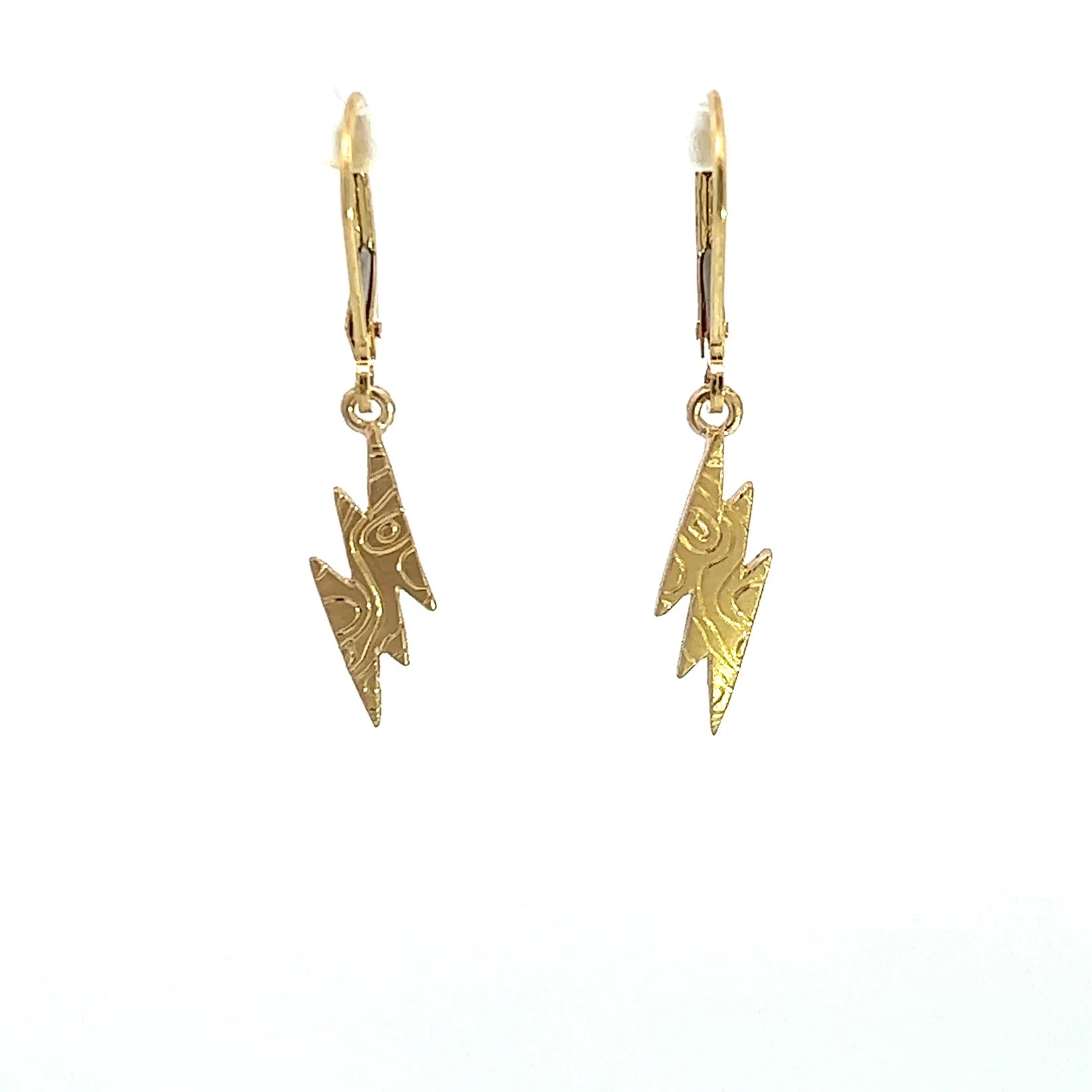 Chasing Jo Lightning Bolt Earrings - Yellow Gold