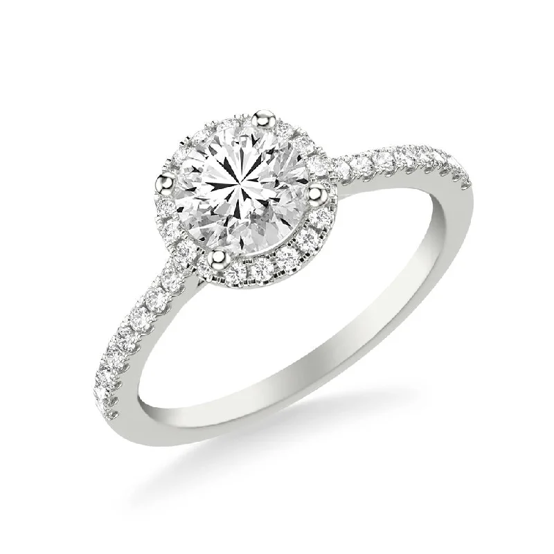 Classic Diamond Halo Engagement Ring