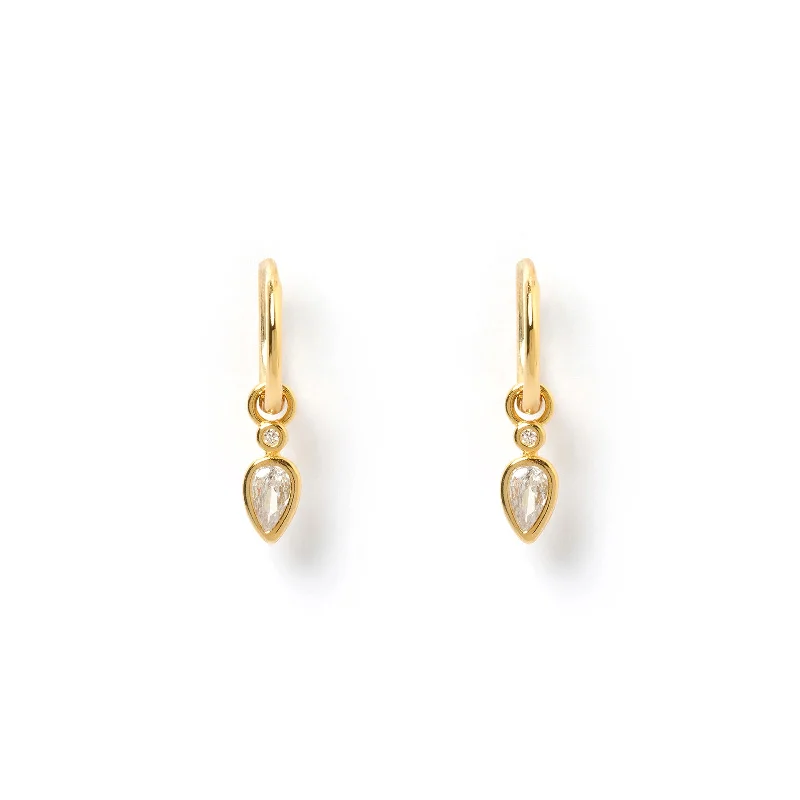 Daisy Gold Earrings - Stone