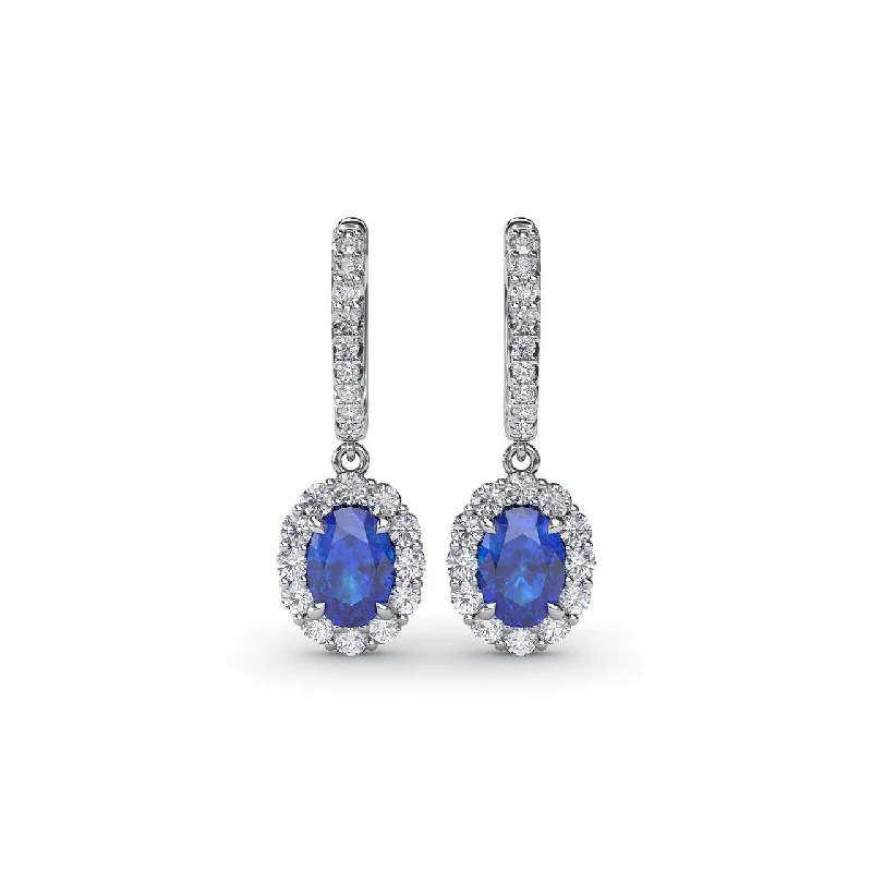 Dazzling Sapphire and Diamond Drop Earrings