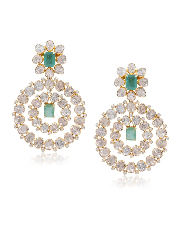 petite diamond promise ring Dellia Polki Long Earrings
