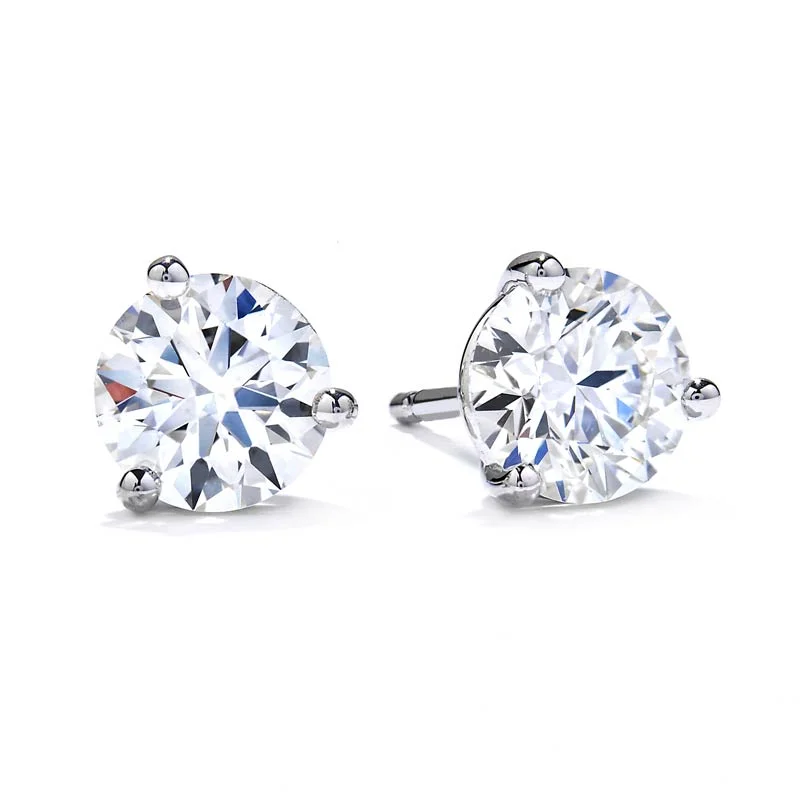 Hearts On Fire Diamond Three-Prong Stud Earrings