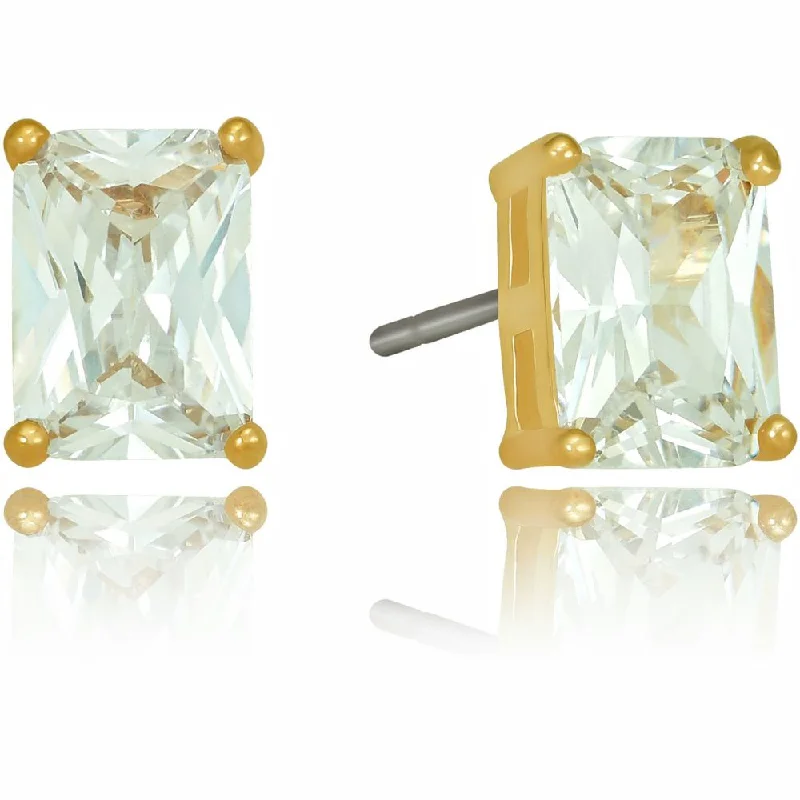 Cubic Zirconia Cube Stud Earrings