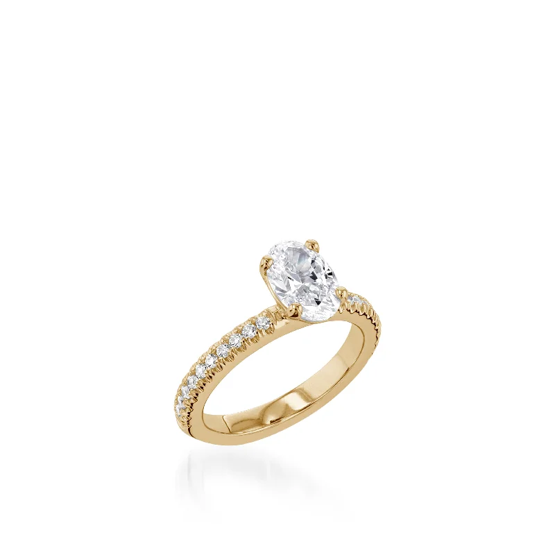 Essence Oval Yellow Gold Engagement Ring