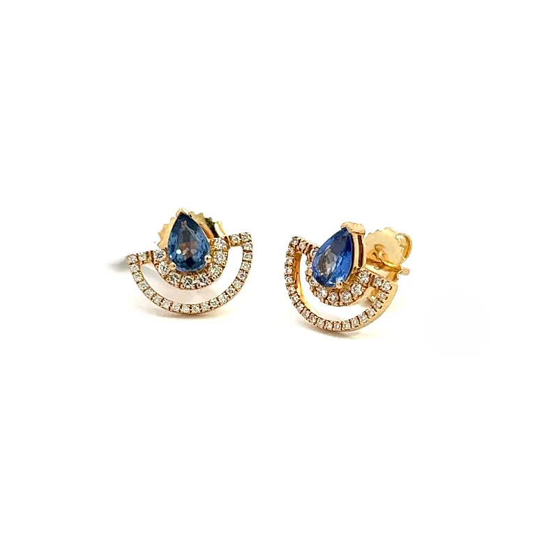 Kimberly Collins Blue Sapphire Omega Studs