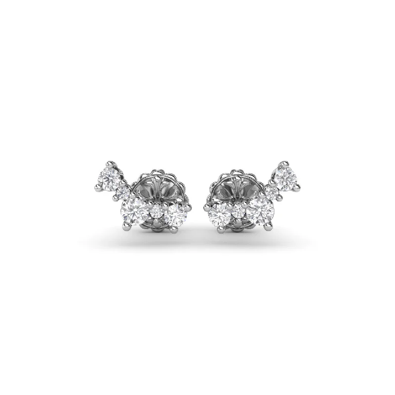 Five Stone Diamond Climber Earrings