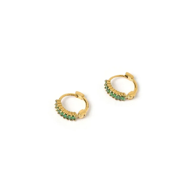 Khloe Gold Earrings - Emerald