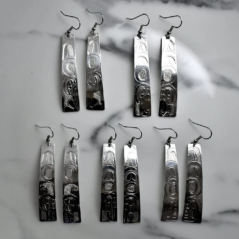 Long Rectangle Totem Drop Earrings