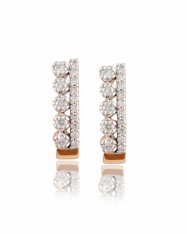 silver infinity knot ring Diamond Long Earrings