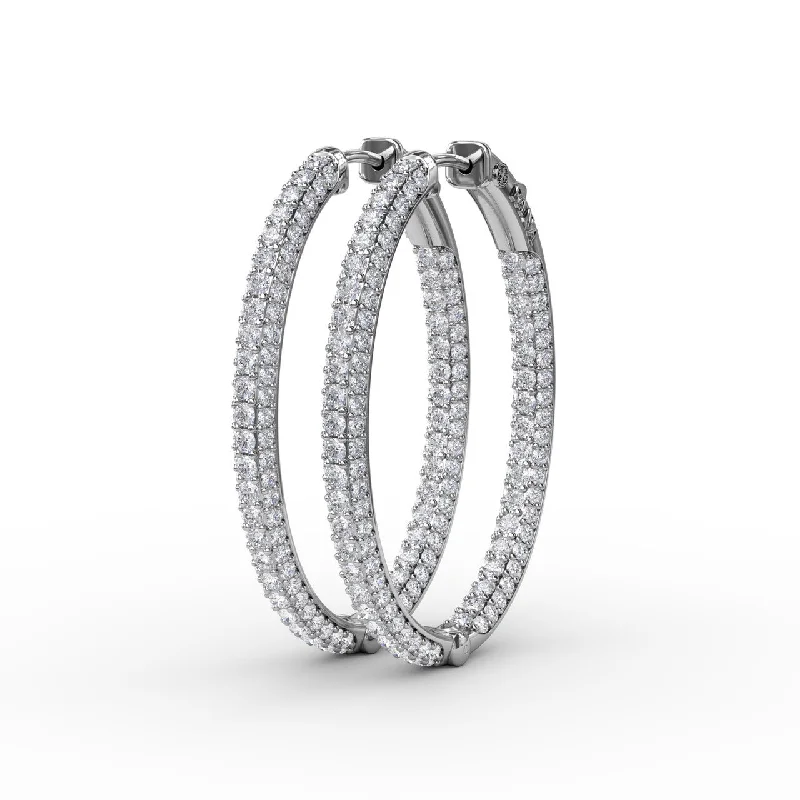 Pavé Diamond Hoop Earrings