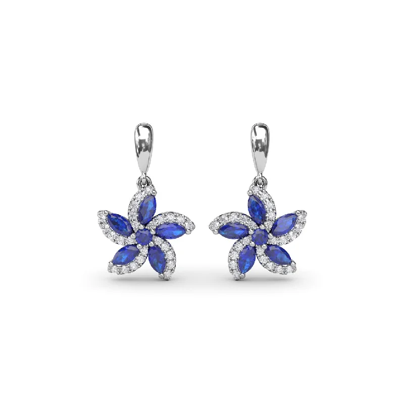 Sapphire and Diamond Catalina Drop Earrings