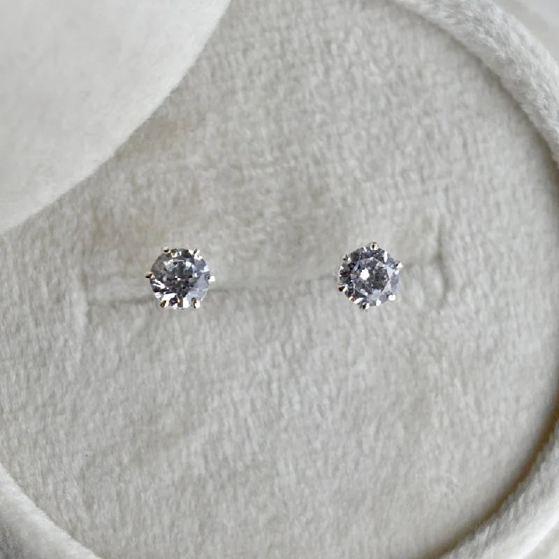 Silver & Cubic Zirconia Stud Earrings