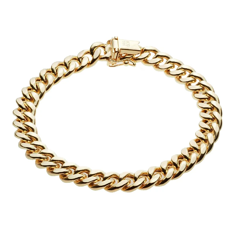 boho macrame bead anklet 14K Gold Miami Cuban Link Bracelet