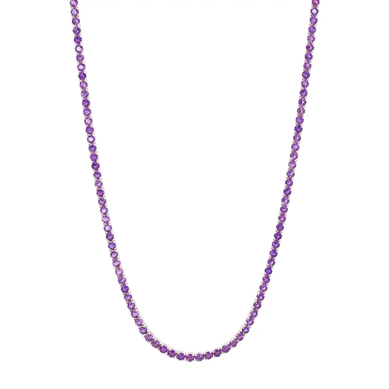 Line Necklace - Amethyst