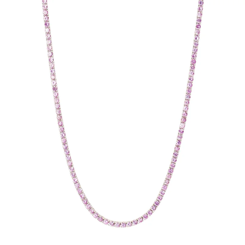 Line Necklace - Pink Sapphire