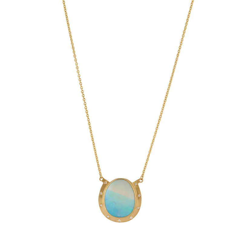 vintage cameo brooch jewelry Paloma Lucky Horseshoe Necklace - Large Opal and Diamond