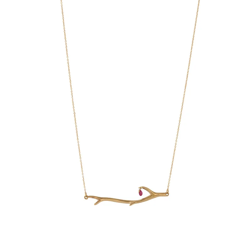 wide gold cuff bracelet Ruby Thorn Branch Pendant Necklace