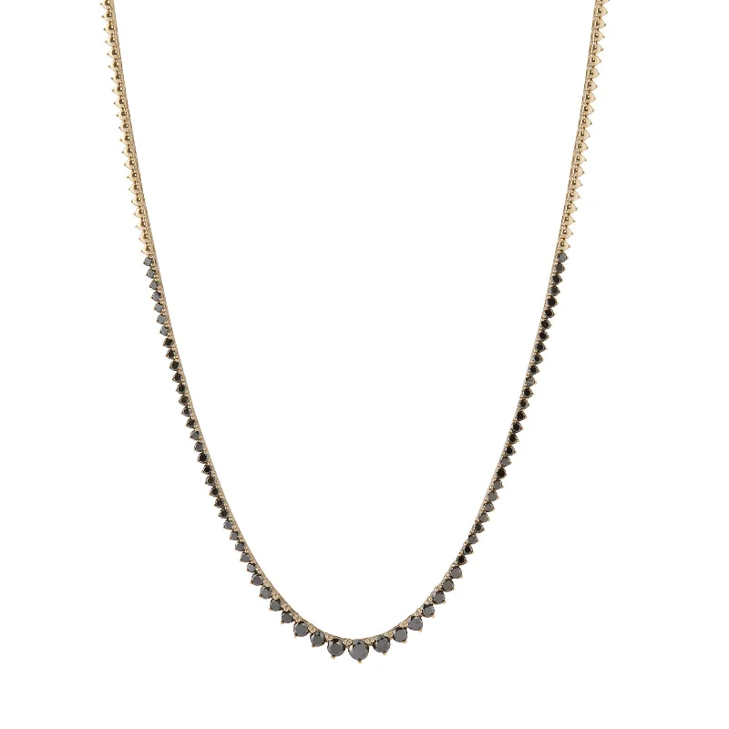 vintage art deco engagement ring Riviera Necklace - Black Diamond