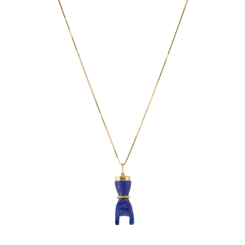 thin gold wedding band women Rock Pendant Necklace - Lapis Lazuli
