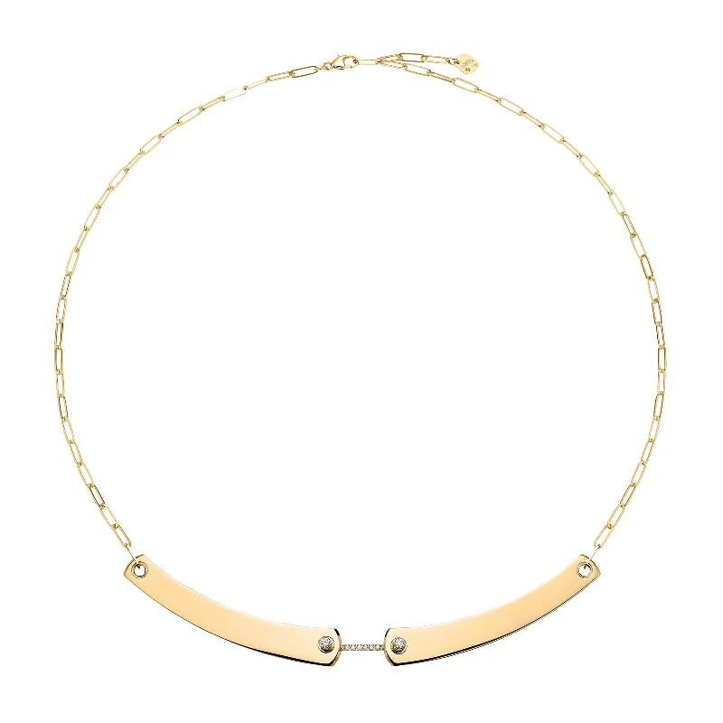 Business Meeting Mood Necklace - Yellow Gold