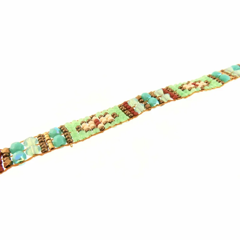 CHILI ROSE Mini Scroll Cinnamon Desert Green Turquoise Bracelet