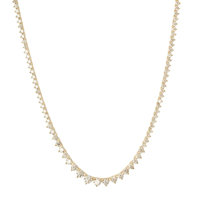 Riviera Graduated Tennis Necklace - Yellow Gold