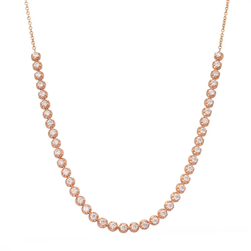 Rosette Tennis Choker - Rose Gold