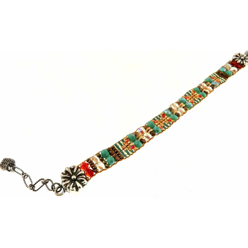 Chili Rose  "Santa Fe Dreams " Narrow Tiffany  Bracelet Flower Ends