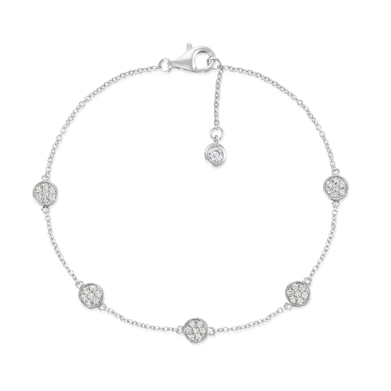 CRISLU Multi Sugar Drop Bracelet finished in Pure Platinum