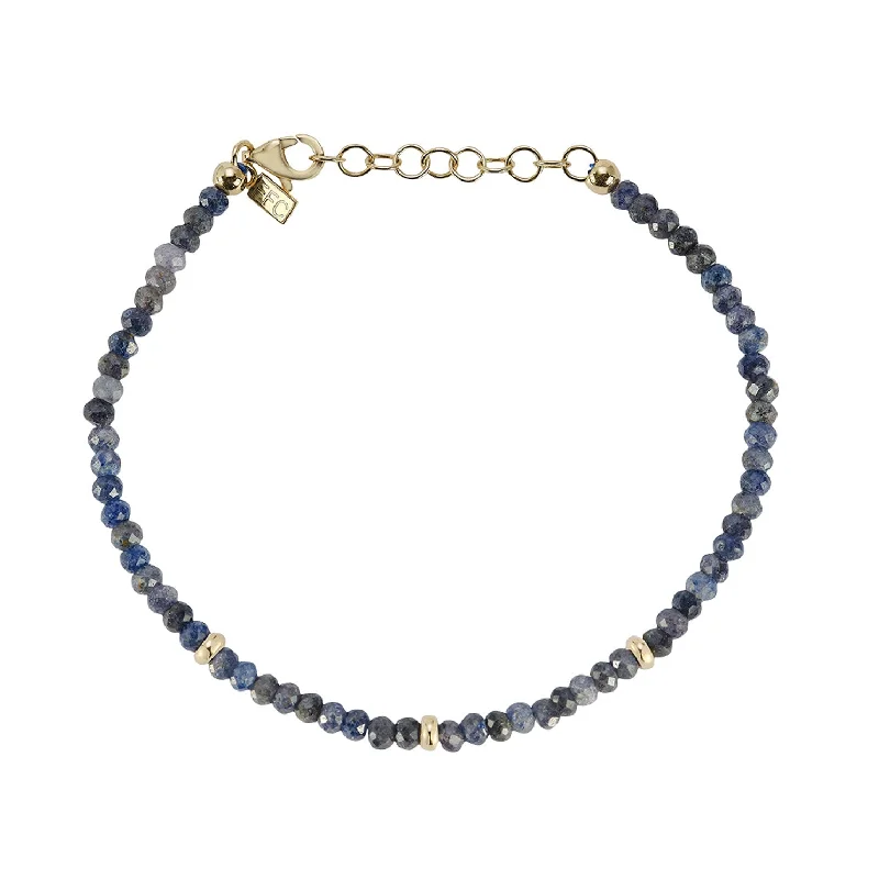 Blue Sapphire Birthstone Bead Bracelet