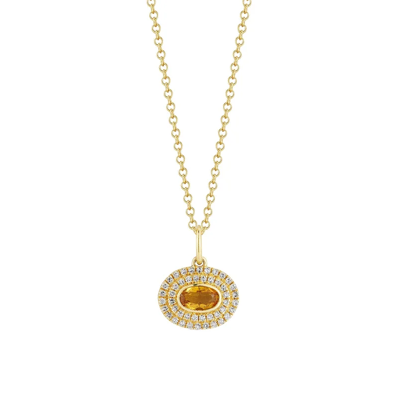 celestial moon and star necklace Oval Citrine Gem Necklace
