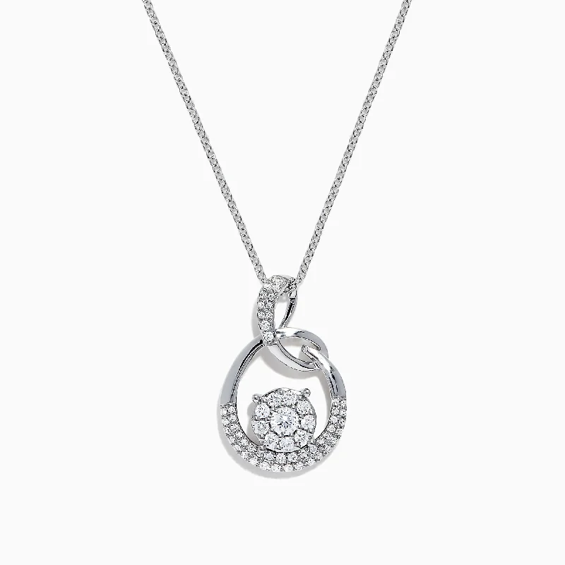 gothic black onyx ring men Bouquet 14K White Gold Diamond Pendant, 0.53 TCW
