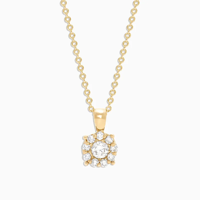 Bouquet 14K Yellow Gold Diamond Cluster Pendant, 0.47 TCW