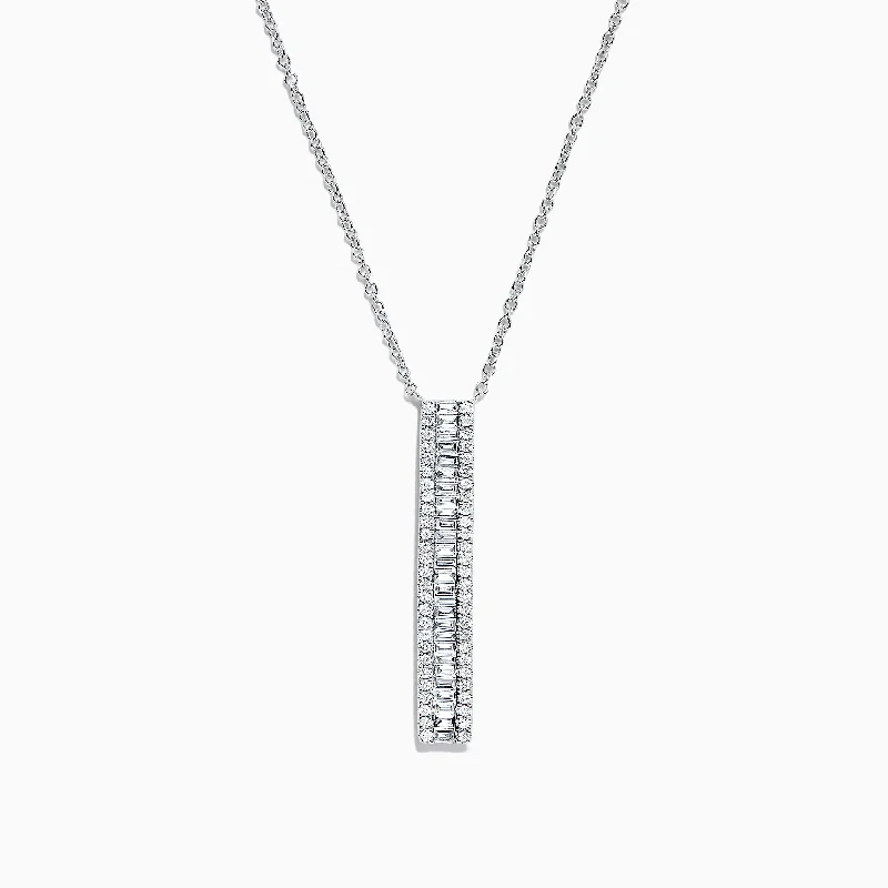 Classique 14K White Gold Diamond Vertical Necklace, 0.61 TCW