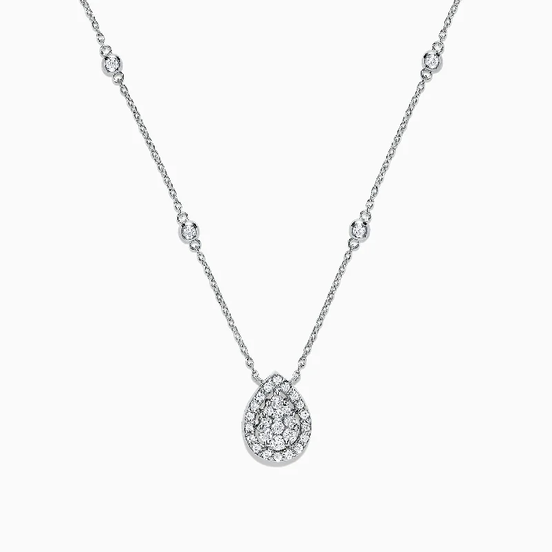 Pave Classica 14K White Gold Diamond Necklace, 0.41 TCW