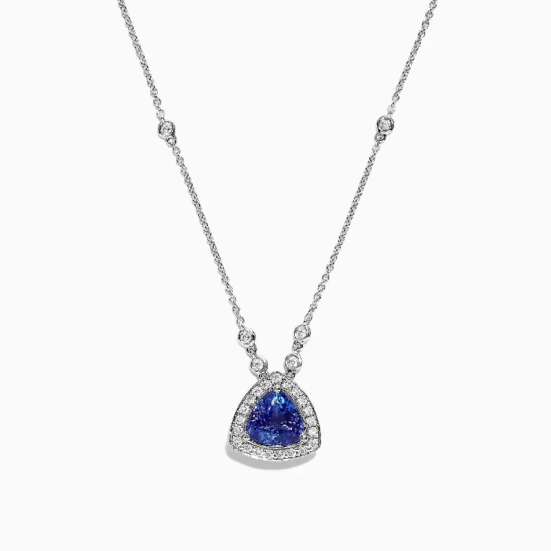 Nahla Siri 14K White Gold Tanzanite Diamond Pendant, 1.82 TCW