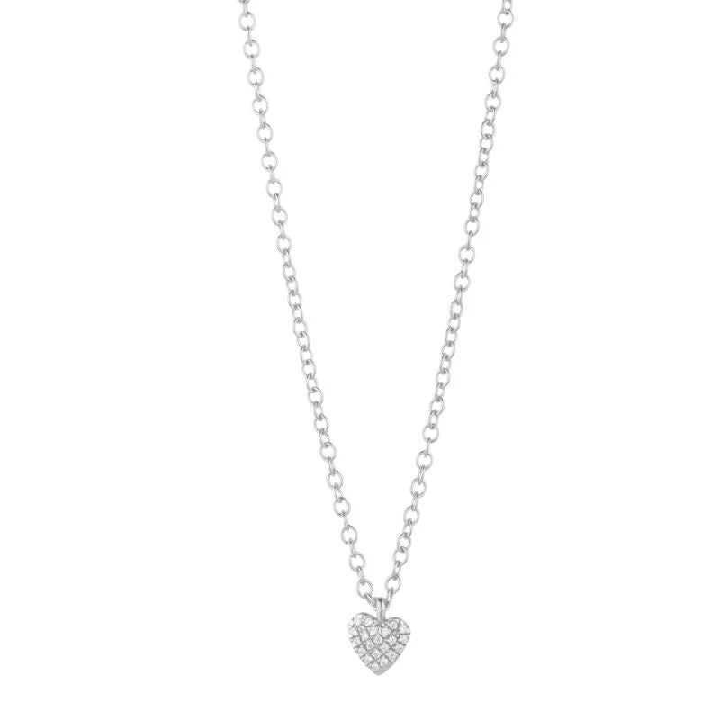 Ella Stein Diamond Sterling Heart Pendant .04ct dw