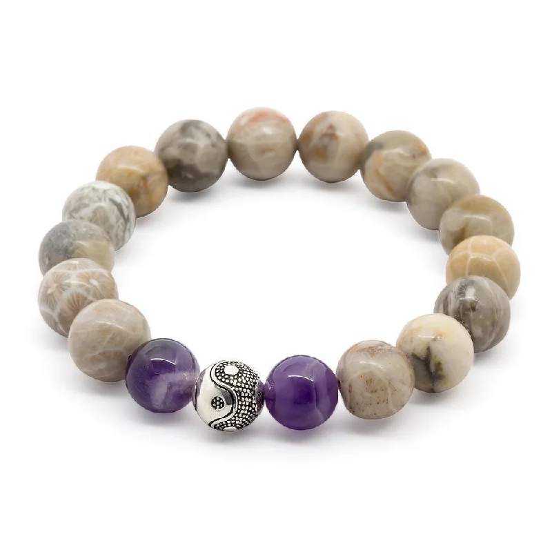 handcrafted sterling silver necklace Fossil/Amy Stretch Bracelet with 925 Sterling Silver Bead