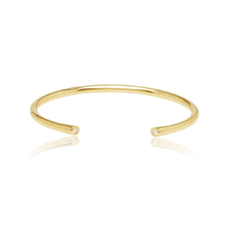 Gold & Diamonds Coil Cuff