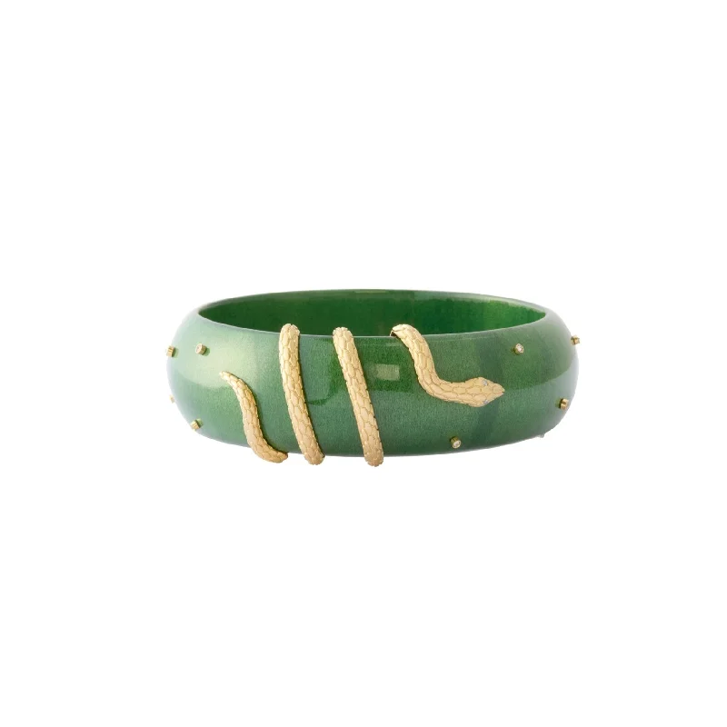 Green Snake Marquetry Bangle