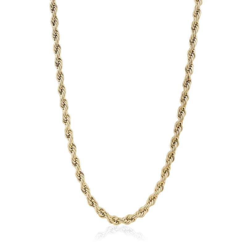 Italgem Steel Gold-Ip S.Steel 3Mm-20'' Rope Necklace