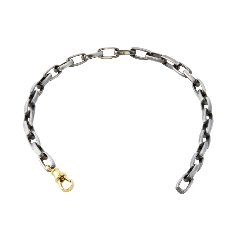 Blackened Chunky Trace Chain Extender With Yellow Gold