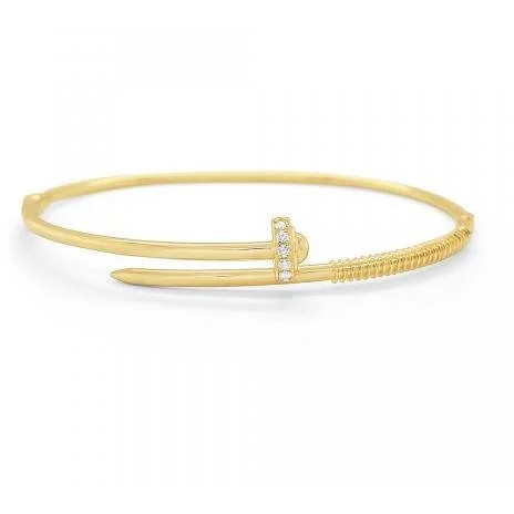 KC DESIGNS GOLD NAIL DIAMOND  BANGLE BRACELET