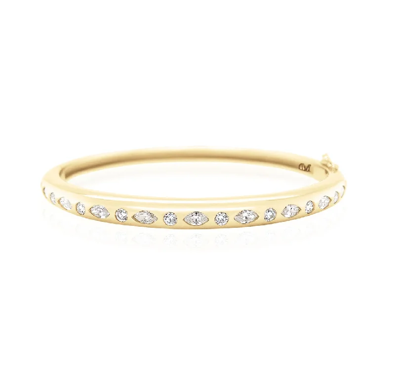 MARQUISE & ROUND DIAMOND SKINNY NOMAD BANGLE