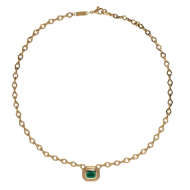 Medium Chain Necklace - Staircase Emerald