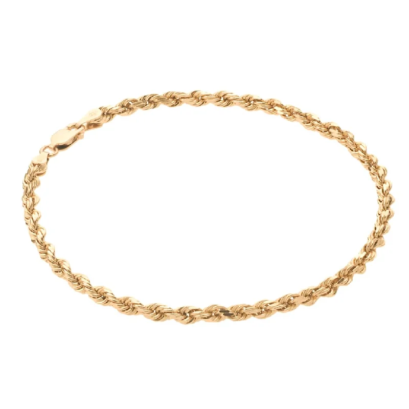 sterling silver braided ring Rope Bracelet 14K Gold