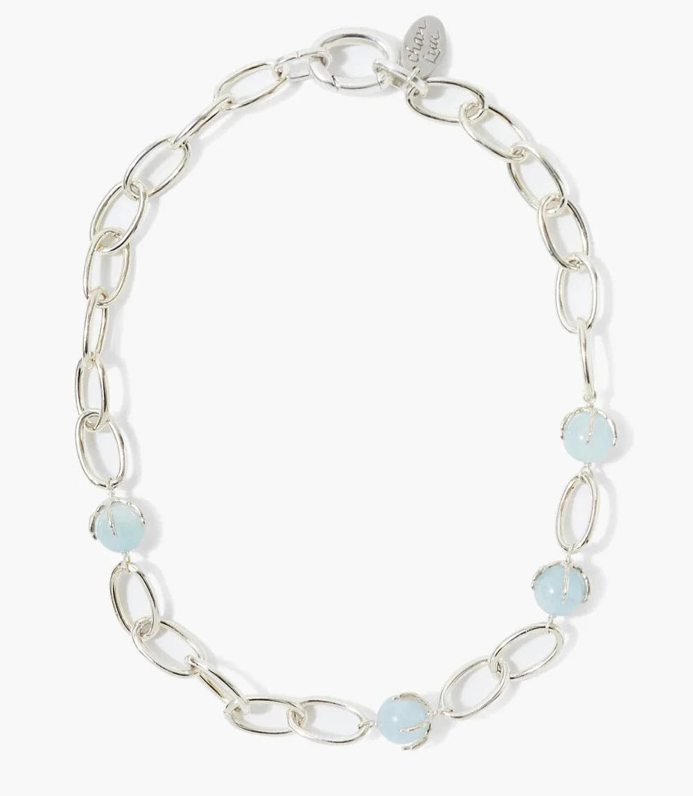 Aquamarine Lark Chain Necklace