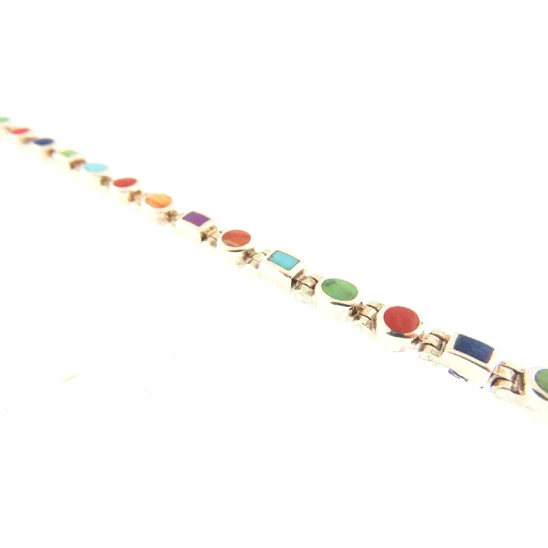 Peyote Bird Dot Dash  Multi-Stone  Tennis Bracelet