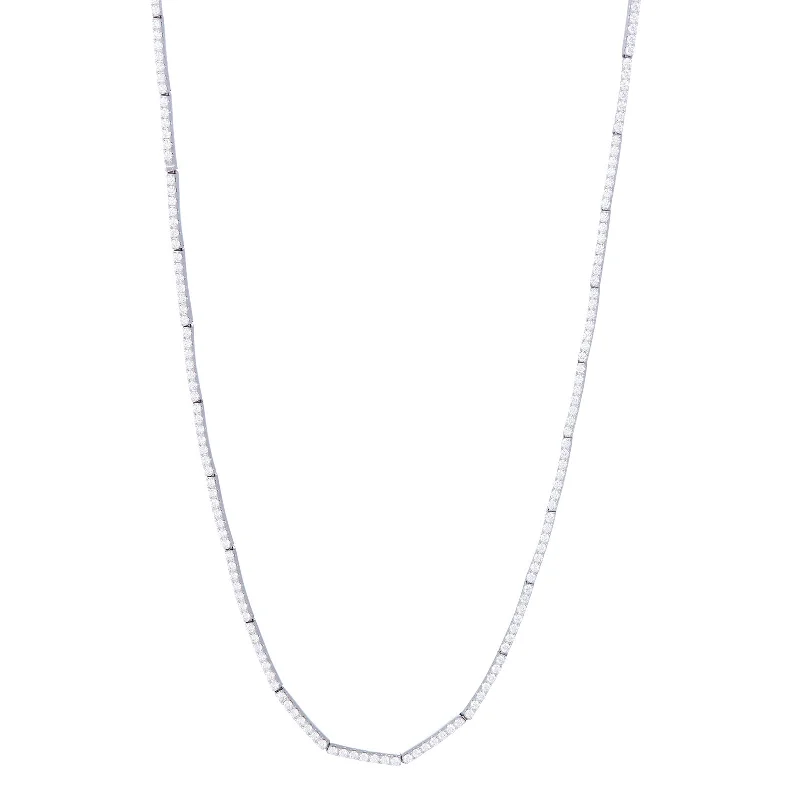 Full Diamond Thin Lyra Necklace